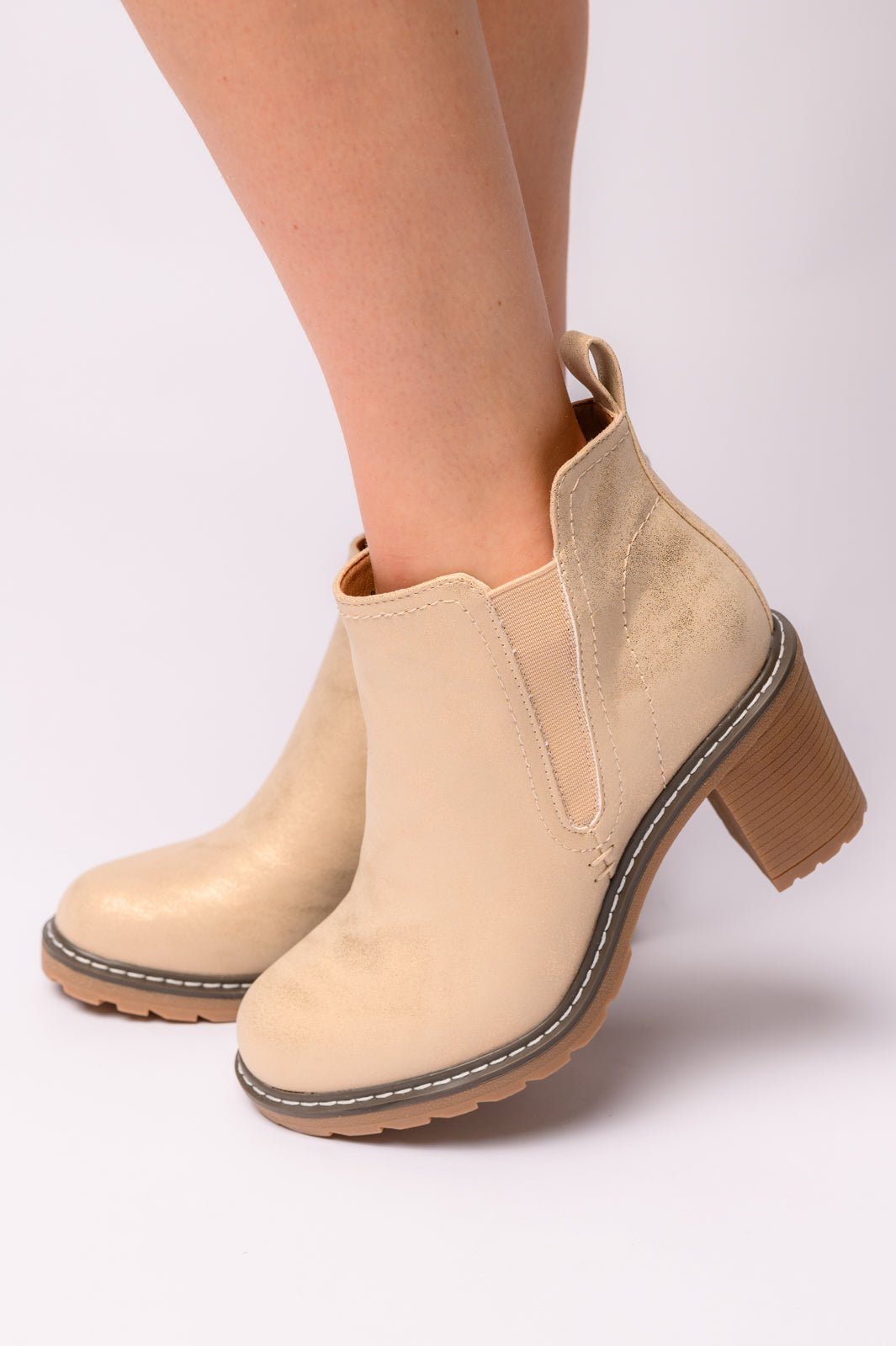 Bite Me Bootie in Gold - Happily Ever Atchison Shop Co.