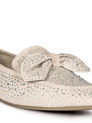 DEWDROPS EMBELLISHED CASUAL BOW LOAFERS - 1985 the VAULT Boutique