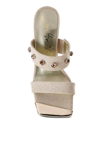 EDM Queen Diamante Embellished Glitter Sandals - 1985 the VAULT Boutique