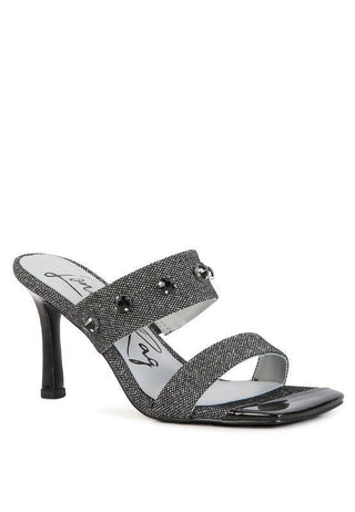 EDM Queen Diamante Embellished Glitter Sandals - 1985 the VAULT Boutique