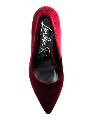 Janessa Velvet Stiletto Heel Pumps - 1985 the VAULT Boutique