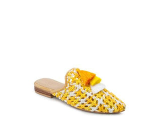 London Rag MARIANA WOVEN FLAT MULES WITH TASSELS - 1985 the VAULT Boutique