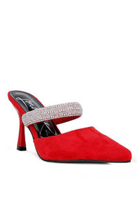 Fauci Diamante Strap Heeled Mules - 1985 the VAULT Boutique