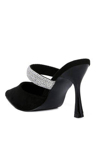 Fauci Diamante Strap Heeled Mules - 1985 the VAULT Boutique