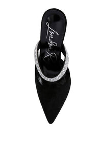 Fauci Diamante Strap Heeled Mules - 1985 the VAULT Boutique