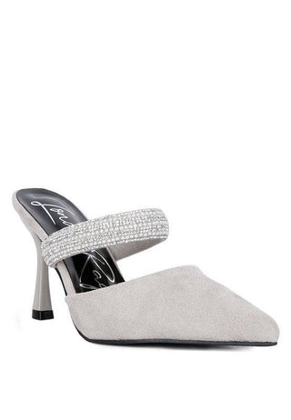 Fauci Diamante Strap Heeled Mules - 1985 the VAULT Boutique