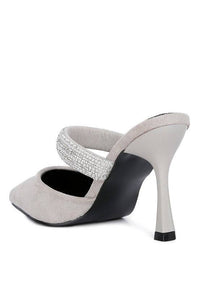 Fauci Diamante Strap Heeled Mules - 1985 the VAULT Boutique