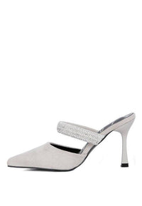 Fauci Diamante Strap Heeled Mules - 1985 the VAULT Boutique