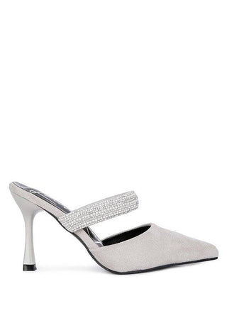 Fauci Diamante Strap Heeled Mules - 1985 the VAULT Boutique