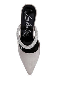 Fauci Diamante Strap Heeled Mules - 1985 the VAULT Boutique