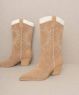 OASIS SOCIETY Halle - Paneled Cowgirl Boots - 1985 the VAULT Boutique