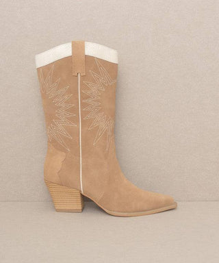 OASIS SOCIETY Halle - Paneled Cowgirl Boots - 1985 the VAULT Boutique