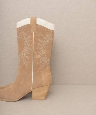 OASIS SOCIETY Halle - Paneled Cowgirl Boots - 1985 the VAULT Boutique