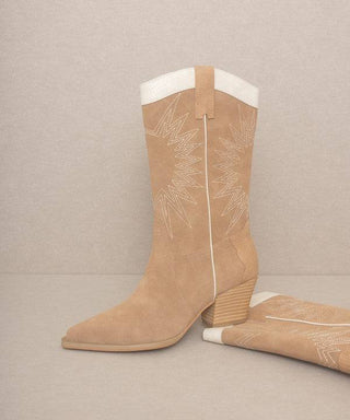 OASIS SOCIETY Halle - Paneled Cowgirl Boots - 1985 the VAULT Boutique