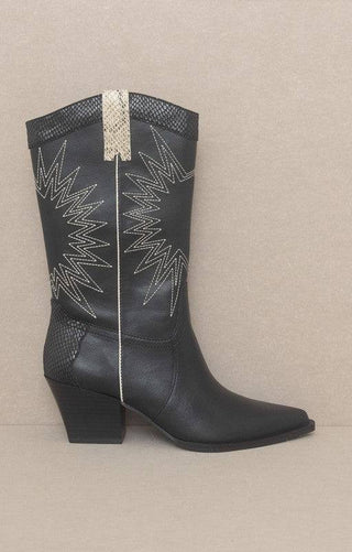 OASIS SOCIETY Halle - Paneled Cowgirl Boots - 1985 the VAULT Boutique