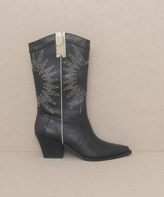 OASIS SOCIETY Halle - Paneled Cowgirl Boots - 1985 the VAULT Boutique