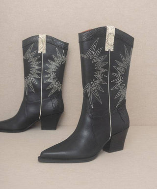 OASIS SOCIETY Halle - Paneled Cowgirl Boots - 1985 the VAULT Boutique