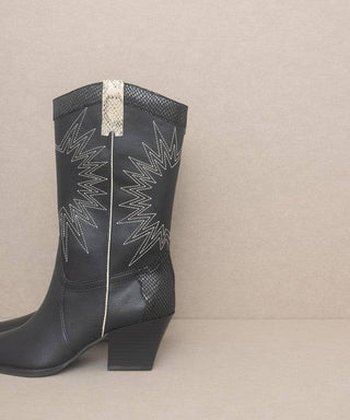 OASIS SOCIETY Halle - Paneled Cowgirl Boots - 1985 the VAULT Boutique