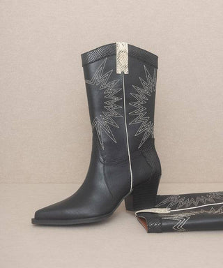 OASIS SOCIETY Halle - Paneled Cowgirl Boots - 1985 the VAULT Boutique