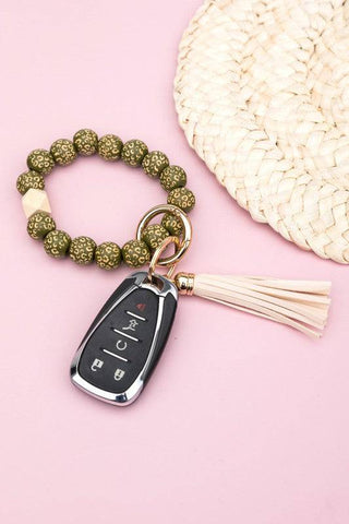 Leopard Beaded Key Ring - 1985 the VAULT Boutique