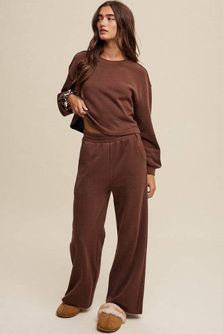 Knit Sweat Top and Pants Athleisure Lounge Sets - 1985 the VAULT Boutique