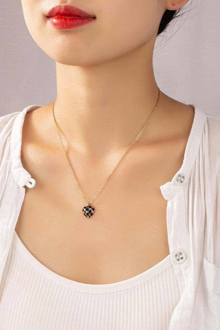 Checker Heart Pendant Necklace - 1985 the VAULT Boutique