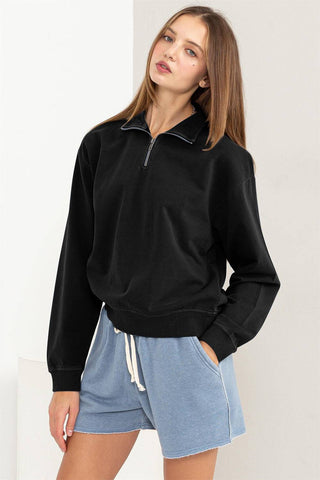 HYFVE Half Zip Drop Shoulder Sweatshirt - 1985 the VAULT Boutique