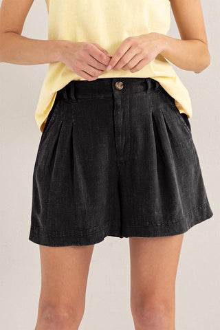 HYFVE High Waist Pleated Linen Shorts - 1985 the VAULT Boutique