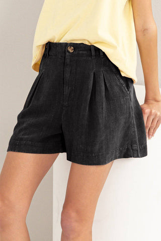 HYFVE High Waist Pleated Linen Shorts - 1985 the VAULT Boutique