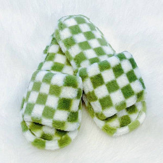 Luxe Lounge Checker Cozy Slippers - 1985 the VAULT Boutique