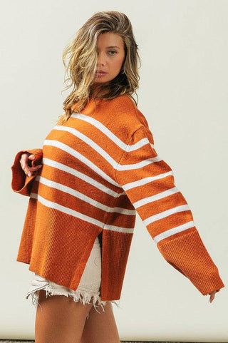 Ribbed Hem Stripe Sweater - 1985 the VAULT Boutique