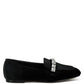 Kyari Velvet Diamante Strap Loafers - 1985 the VAULT Boutique
