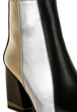 Stemon Three Tone Block Heel Boots - 1985 the VAULT Boutique