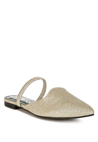 Twiggy Glitter Faux Leather Flat Mules - 1985 the VAULT Boutique