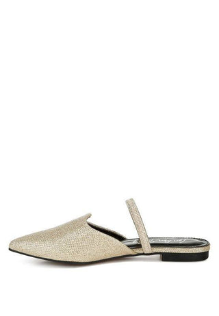 Twiggy Glitter Faux Leather Flat Mules - 1985 the VAULT Boutique