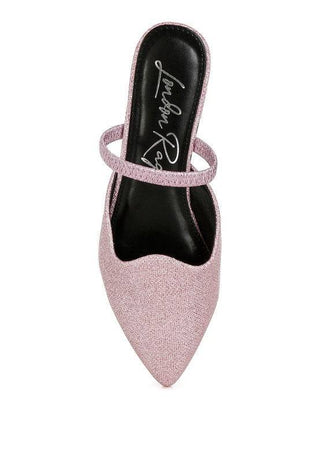 Twiggy Glitter Faux Leather Flat Mules - 1985 the VAULT Boutique