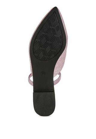 Twiggy Glitter Faux Leather Flat Mules - 1985 the VAULT Boutique