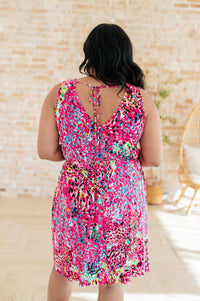 Bless Your Heart V-Neck Dress in Neon Fuchsia - Happily Ever Atchison Shop Co.