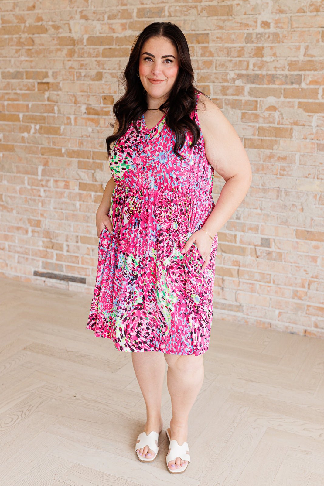 Bless Your Heart V-Neck Dress in Neon Fuchsia - Happily Ever Atchison Shop Co.