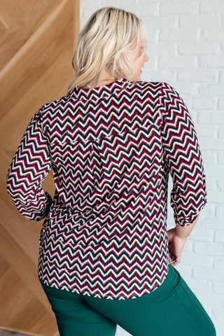 Lizzy Top in Magenta and Black Chevron - 1985 the VAULT Boutique