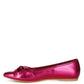 Bromelia Metallic Pleather Bow Ballerinas - 1985 the VAULT Boutique