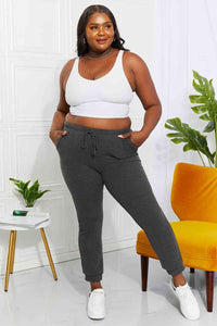 Blumin Apparel Full Size Easy Living Ribbed Joggers - Happily Ever Atchison Shop Co.