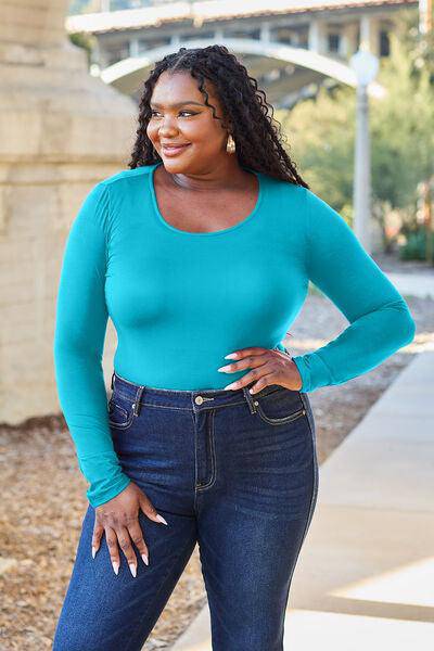 Basic Bae Full Size Round Neck Long Sleeve Bodysuit - 1985 the VAULT Boutique