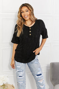 BOMBOM At The Fair Animal Textured Top in Black - Happily Ever Atchison Shop Co.