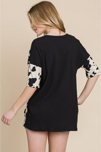 BOMBOM Rodeo Love Ribbed Animal Contrast Tee - Happily Ever Atchison Shop Co.