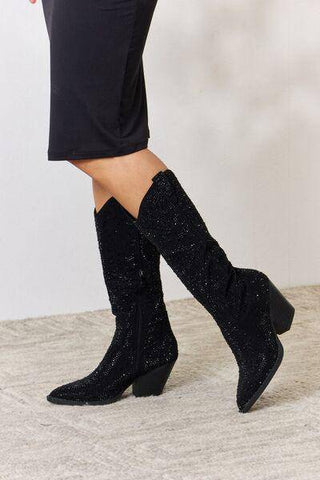 Forever Link Rhinestone Knee High Cowboy Boots - 1985 the VAULT Boutique