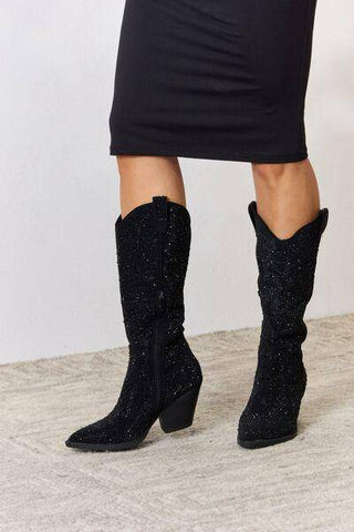 Forever Link Rhinestone Knee High Cowboy Boots - 1985 the VAULT Boutique