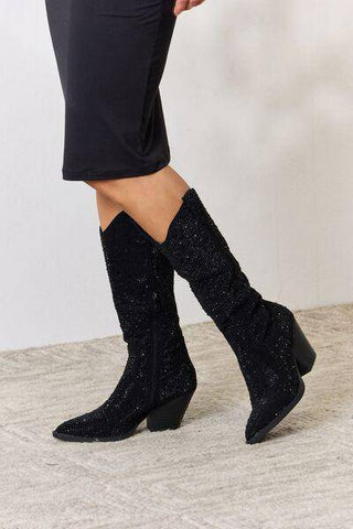 Forever Link Rhinestone Knee High Cowboy Boots - 1985 the VAULT Boutique