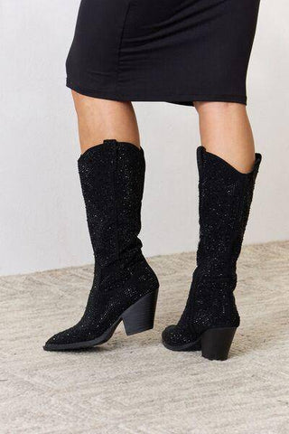 Forever Link Rhinestone Knee High Cowboy Boots - 1985 the VAULT Boutique