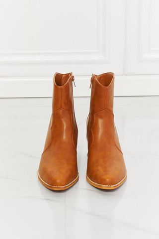 MMShoes Watertower Town Faux Leather Western Ankle Boots in Ochre - 1985 the VAULT Boutique